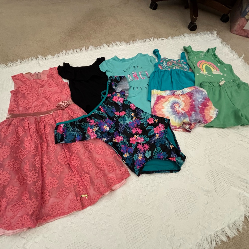 Girl’s Clothes Lot Spring Summer Beach Bundle Set Kids Size 7 - 8 (Medium)